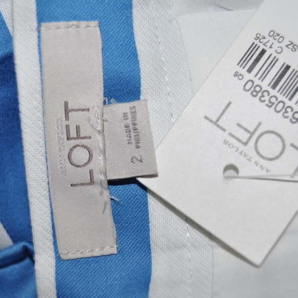 New ANN TAYLOR Shimmer Stripe Pleated Skirt NWT B8 - Picture 3 of 5